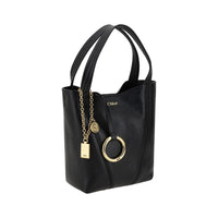 Chloé Spin Chain Shoulder Bag — Black