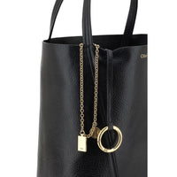 Chloé Black Calf Leather Spin Shoulder Bag