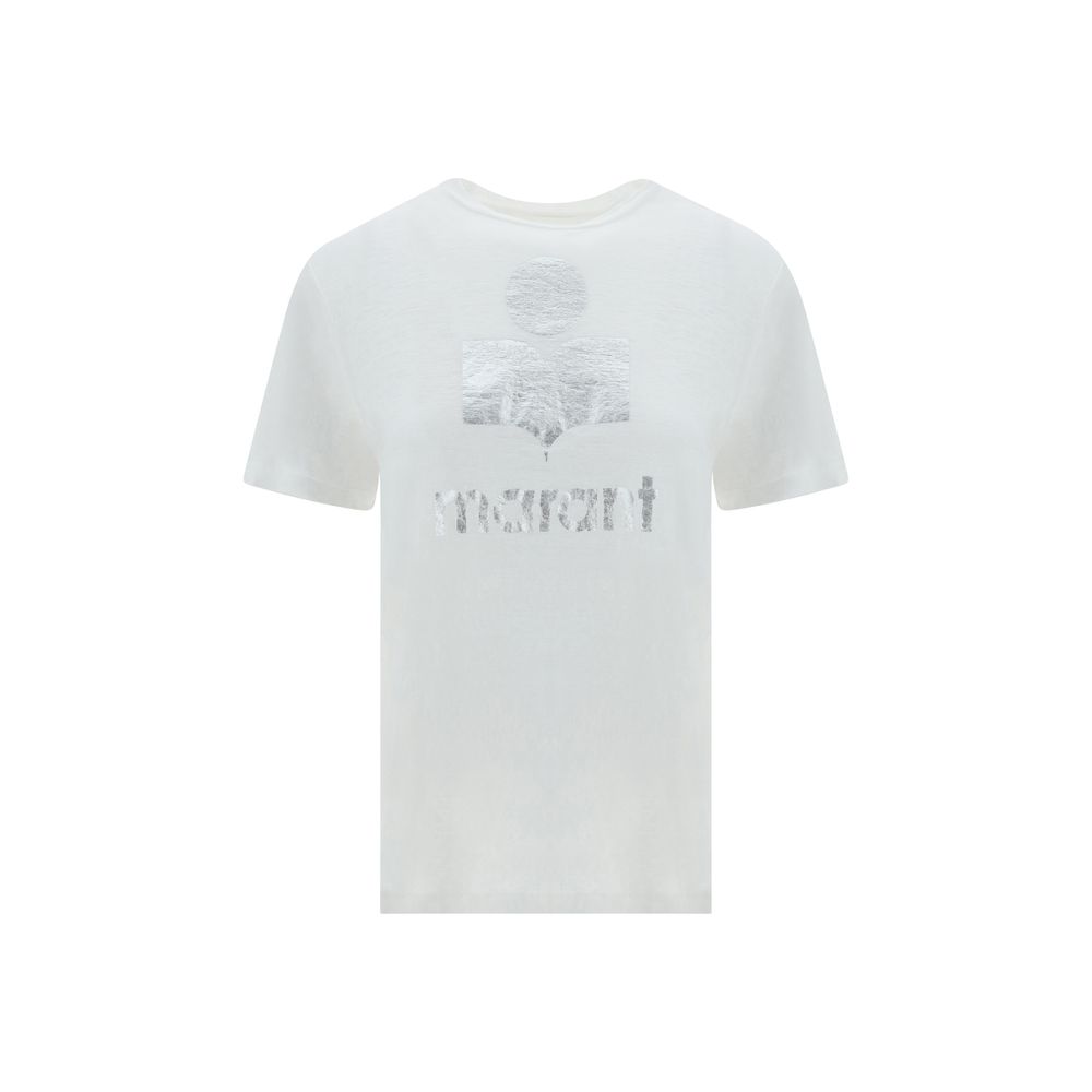Isabel Marant Étoile Zewel Logo T-Shirt in White Linen