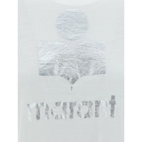 Isabel Marant Étoile Zewel Logo T-Shirt in White Linen