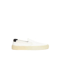 Saint Laurent Venice Canvas Slip-On Sneakers — White
