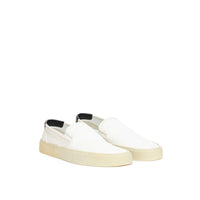 Saint Laurent Venice Canvas Slip-On Sneakers — White