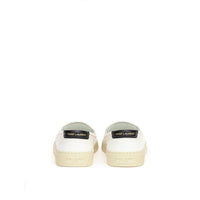Saint Laurent Venice Canvas Slip-On Sneakers — White