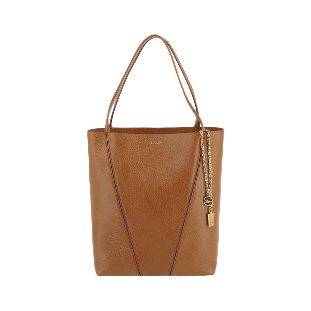 Chloé Brown Calf Leather Spin Shoulder Bag