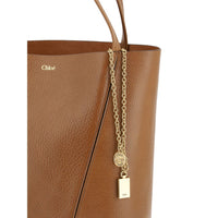 Chloé Brown Calf Leather Spin Shoulder Bag