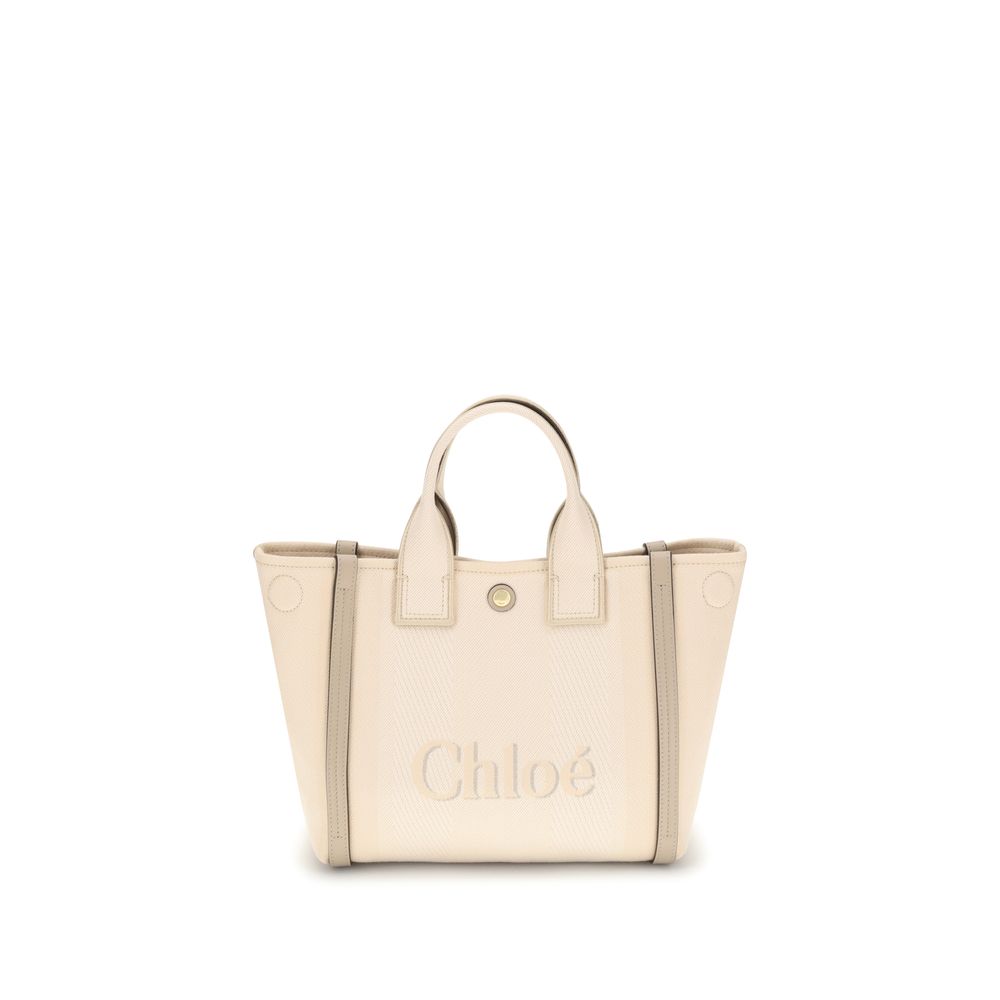 Chloé Beige Cotton Carry Tote Bag