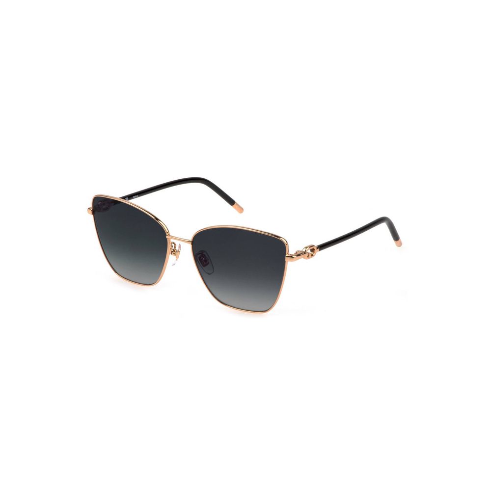 Furla Square Metal Sunglasses — Gold & Smoked