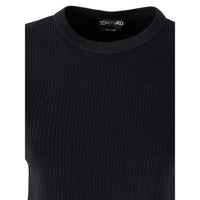 Tom Ford Stretch Ribbed Silk Cropped T-Shirt