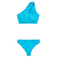 Bottega Veneta Turquoise One-Shoulder Bikini Set