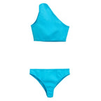 Bottega Veneta Turquoise One-Shoulder Bikini Set