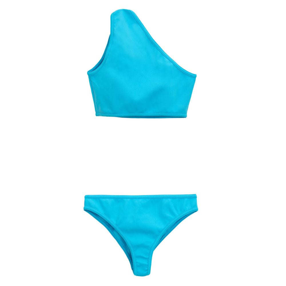 Bottega Veneta Turquoise One-Shoulder Bikini Set