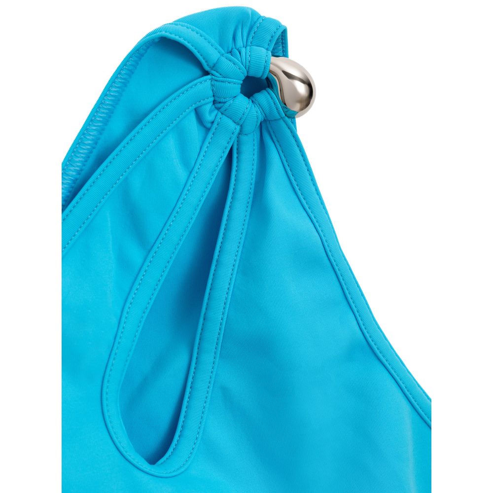 Bottega Veneta Turquoise One-Shoulder Bikini Set