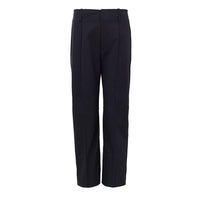 Bottega Veneta Cotton Twill High-Waist Trousers — Navy