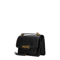 Michael Kors Logo Leather Shoulder Bag — Black