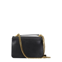Michael Kors Logo Leather Shoulder Bag — Black