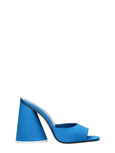 The Attico Satin Platform Sandal — Light Blue