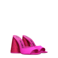 The Attico Rhinestone Satin Platform Sandal — Pink