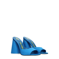The Attico Satin Platform Sandal — Light Blue