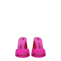 The Attico Rhinestone Satin Platform Sandal — Pink