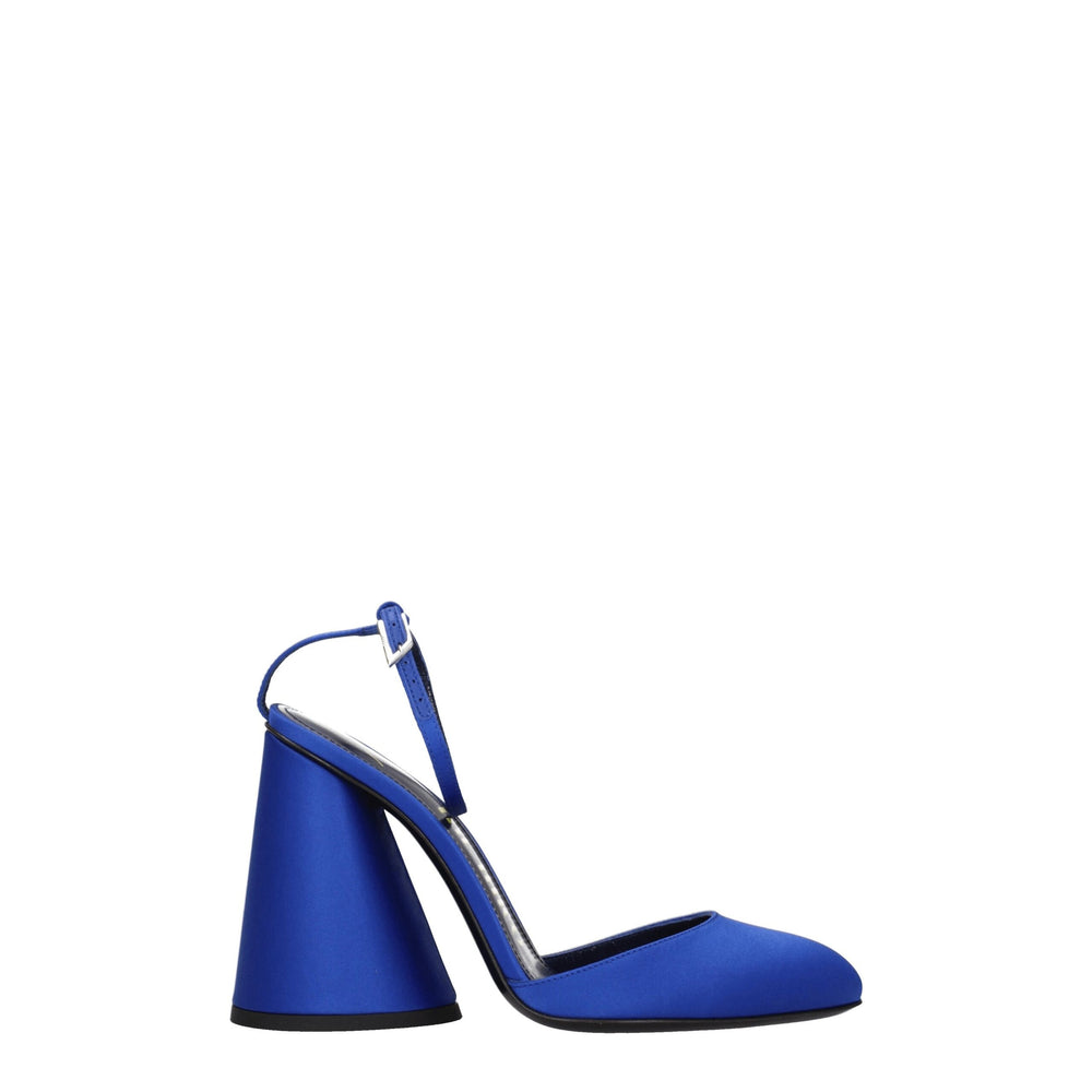 The Attico Satin Platform Sandal — Blue