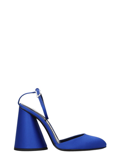 The Attico Satin Platform Sandal — Blue