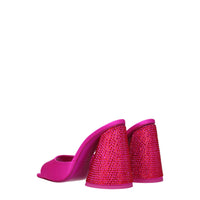 The Attico Rhinestone Satin Platform Sandal — Pink