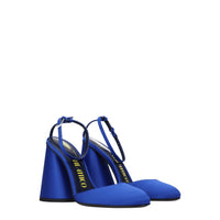 The Attico Satin Platform Sandal — Blue