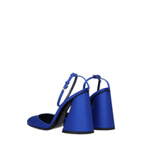 The Attico Satin Platform Sandal — Blue