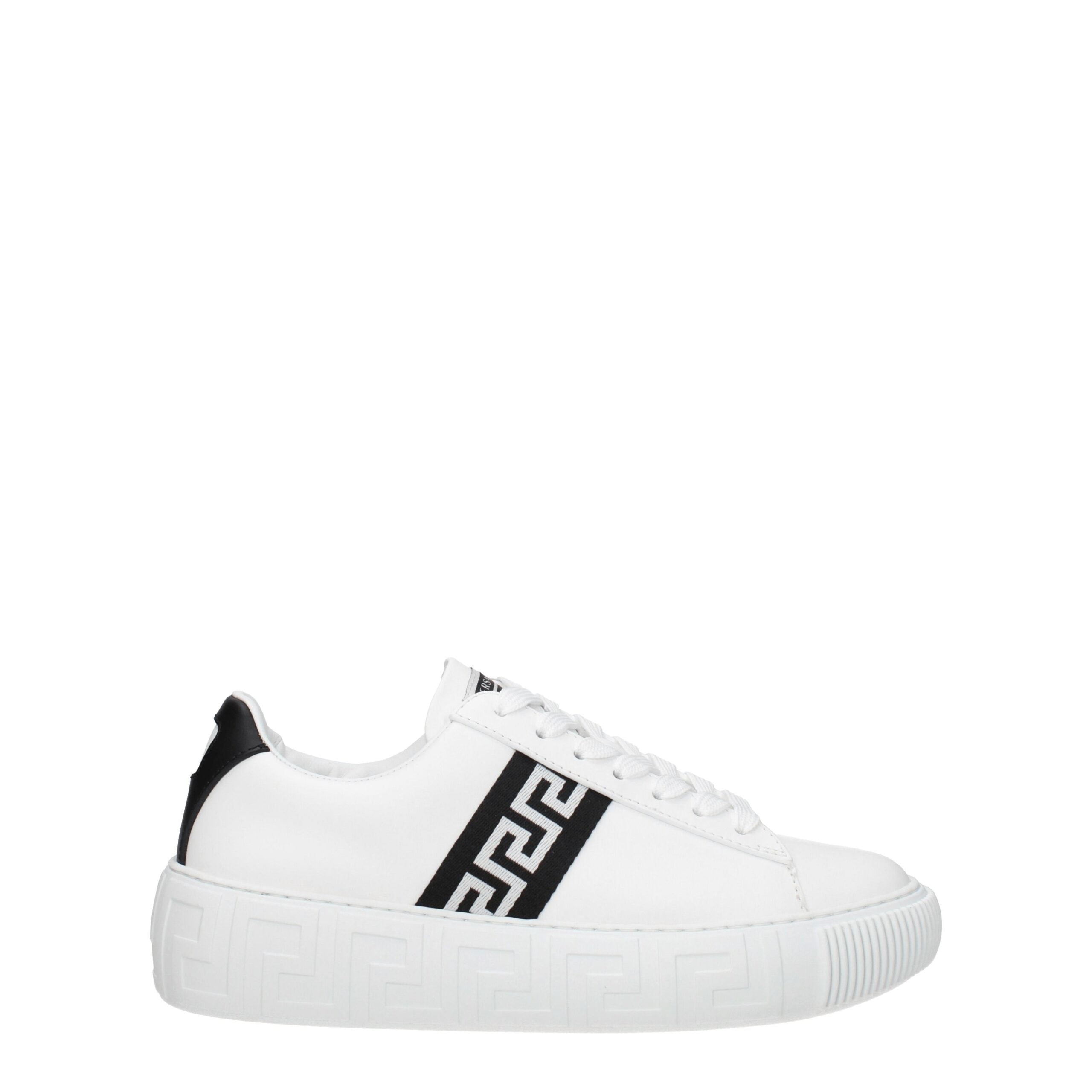 Versace White Leather Logo Sneakers