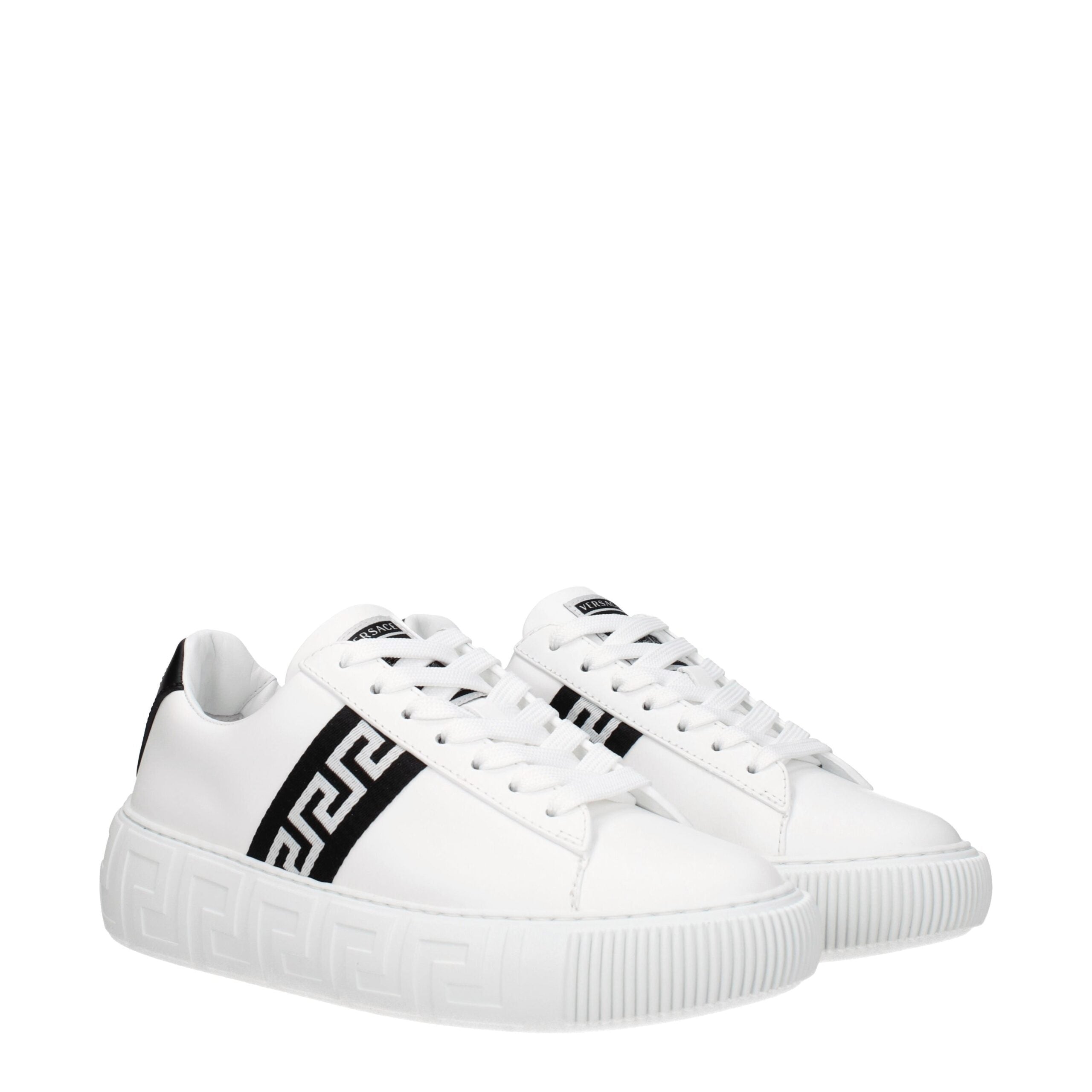 Versace White Leather Logo Sneakers