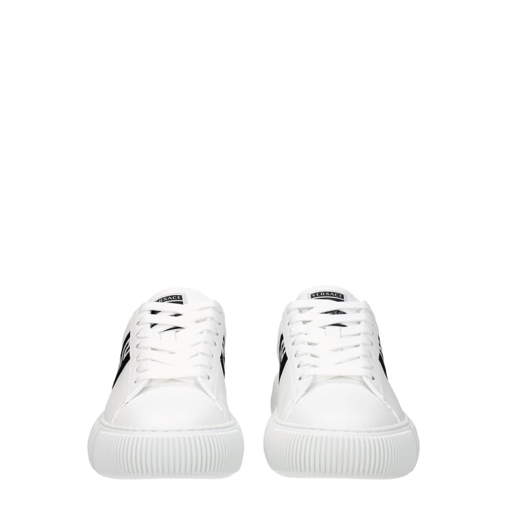Versace White Leather Logo Sneakers