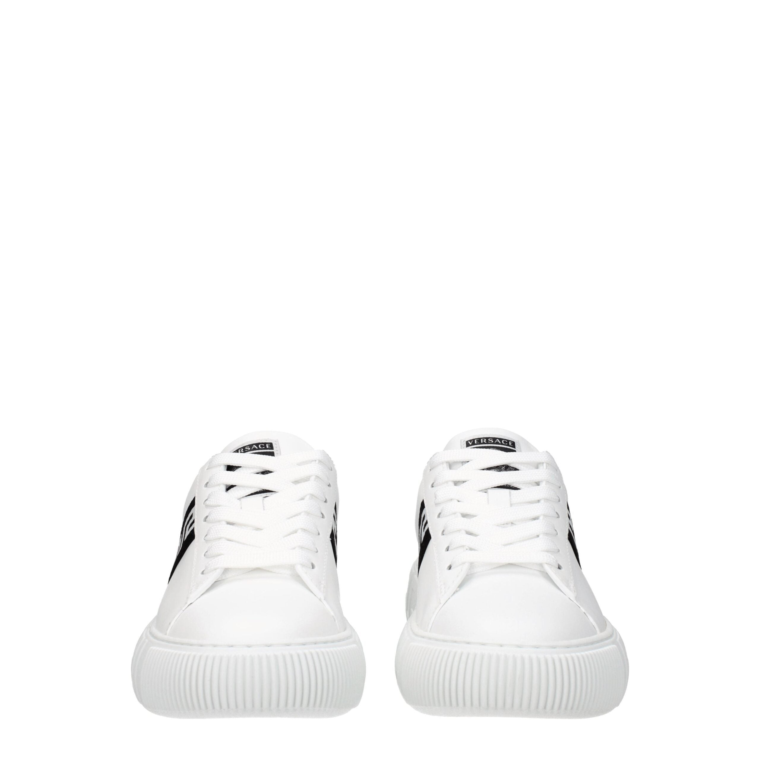 Versace White Leather Logo Sneakers