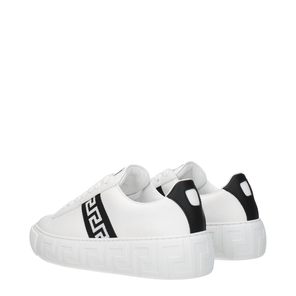 Versace White Leather Logo Sneakers