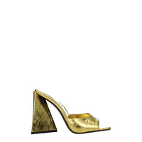 The Attico Leather Platform Sandal — Gold