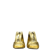 The Attico Leather Platform Sandal — Gold