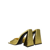 The Attico Leather Platform Sandal — Gold