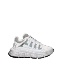 Versace Greca-Detail Fabric Athletic Sneaker — White