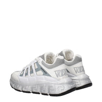 Versace Greca-Detail Fabric Athletic Sneaker — White