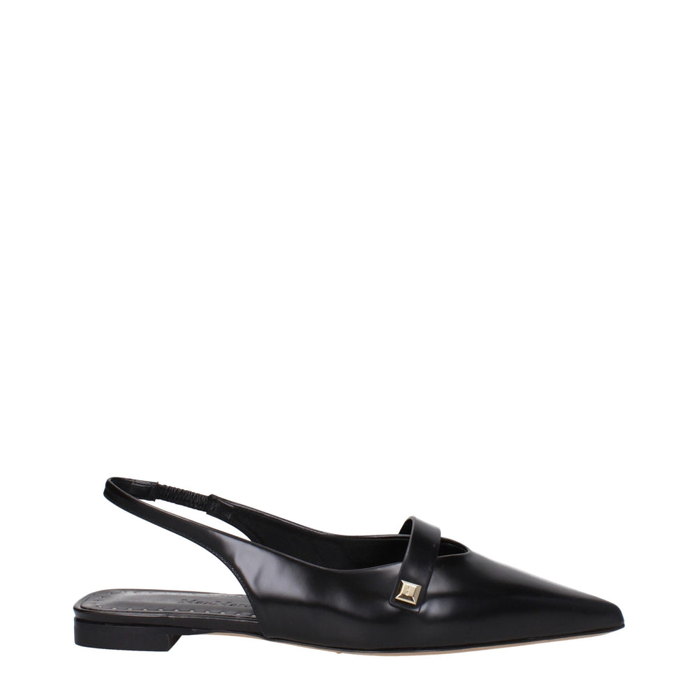 Max Mara Leather Ballet Flat — Black