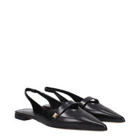 Max Mara Leather Ballet Flat — Black