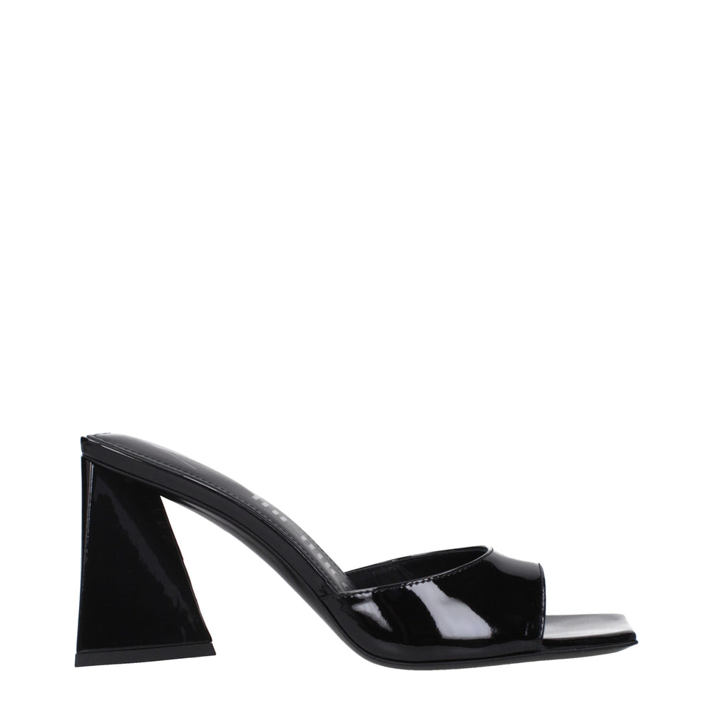 The Attico Patent Leather Stiletto Sandal — Black