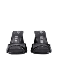 The Attico Patent Leather Stiletto Sandal — Black