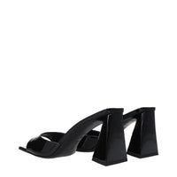 The Attico Patent Leather Stiletto Sandal — Black