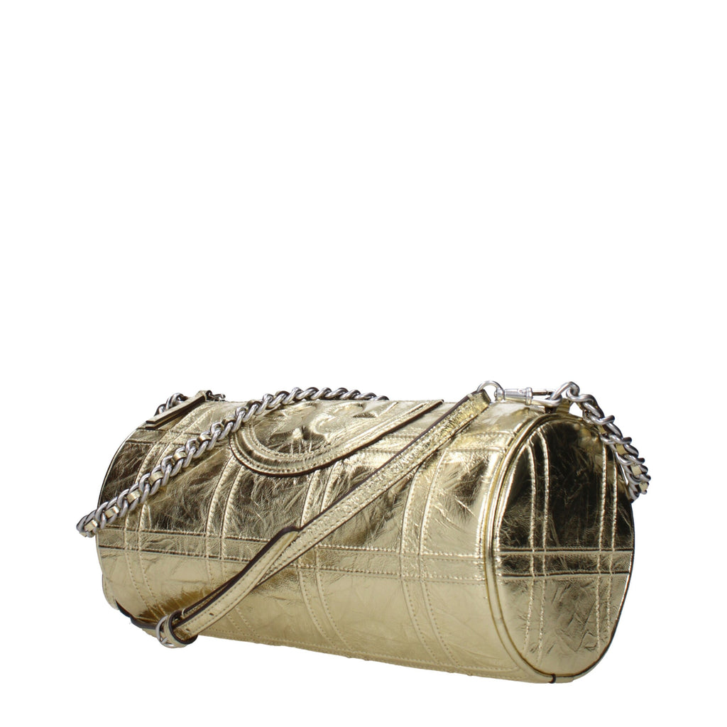 Tory Burch Small Leather Shoulder Bag in Gold