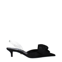 Versace Satin Flat Sandal — Black