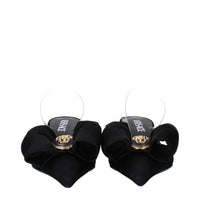 Versace Satin Flat Sandal — Black