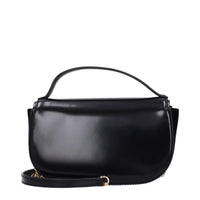 Tory Burch Logo Leather Handbag — Black
