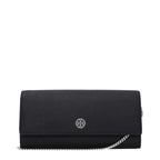 Tory Burch Lee Radziwill Leather Clutch in Black