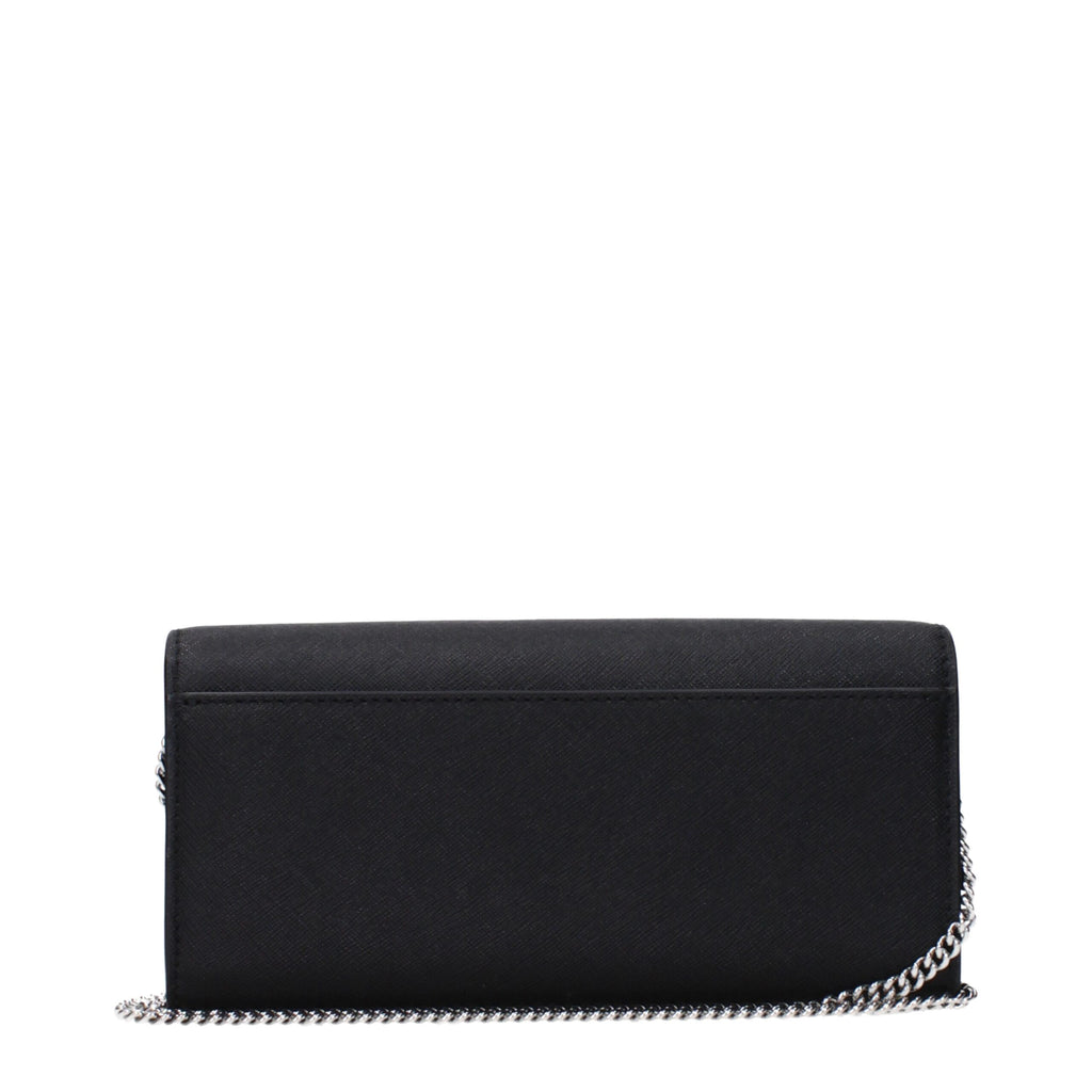 Tory Burch Lee Radziwill Leather Clutch in Black