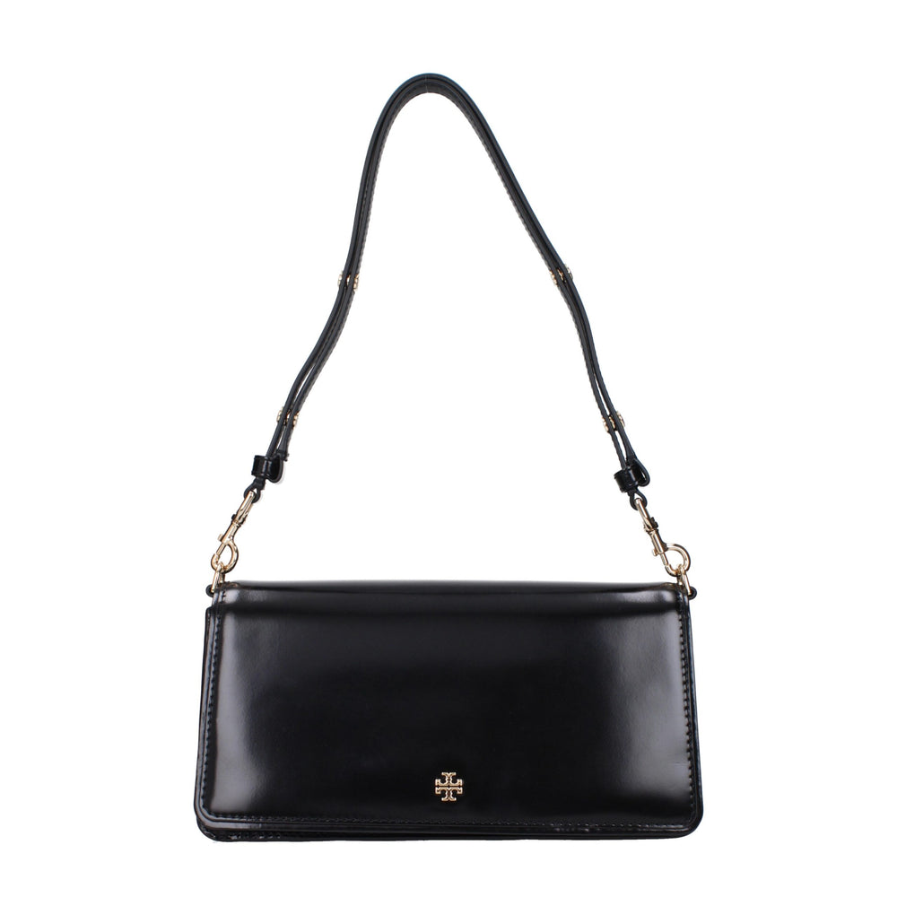 Tory Burch Patent Leather Shoulder Bag — Black